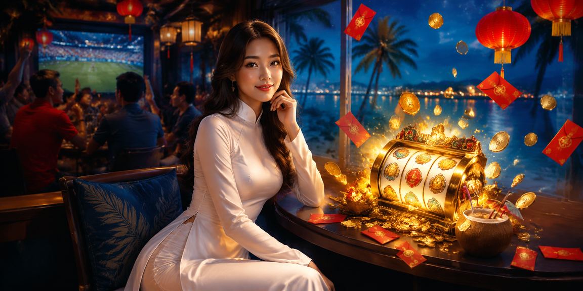 Người phụ nữ Hà Nội mặc áo dài truyền thống tham gia chơi slot game trực tuyến